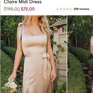 Claire Midi Dress - Champagne Satin